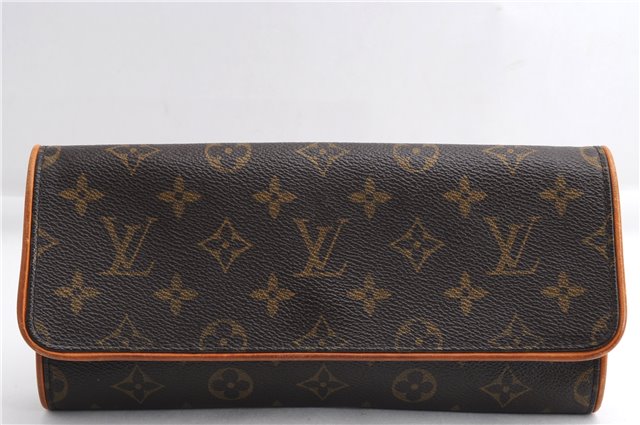 Authentic Louis Vuitton Monogram Pochette Twin GM Shoulder Bag M51852 LV 5023E