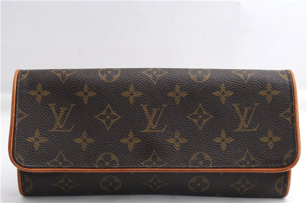 Authentic Louis Vuitton Monogram Pochette Twin GM Shoulder Bag M51852 LV 5023E