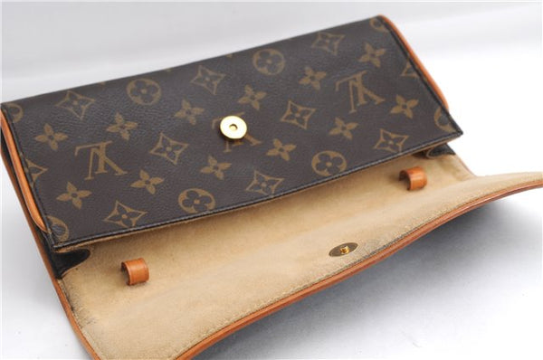 Authentic Louis Vuitton Monogram Pochette Twin GM Shoulder Bag M51852 LV 5023E
