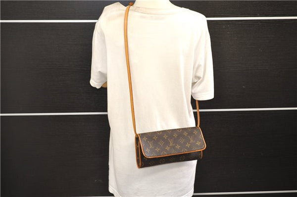 Authentic Louis Vuitton Monogram Pochette Twin GM Shoulder Bag M51852 LV 5023E