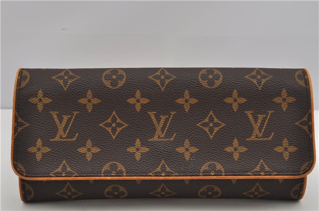 Authentic Louis Vuitton Monogram Pochette Twin GM Shoulder Bag M51852 LV 5024F