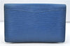 Authentic Louis Vuitton Epi Montaigne 27 Clutch Bag Blue M52655 LV 5026D