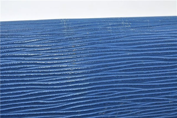 Authentic Louis Vuitton Epi Montaigne 27 Clutch Bag Blue M52655 LV 5026D