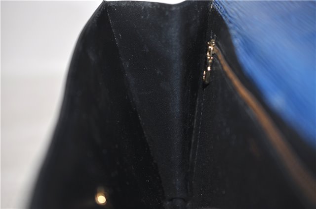Authentic Louis Vuitton Epi Montaigne 27 Clutch Bag Blue M52655 LV 5026D