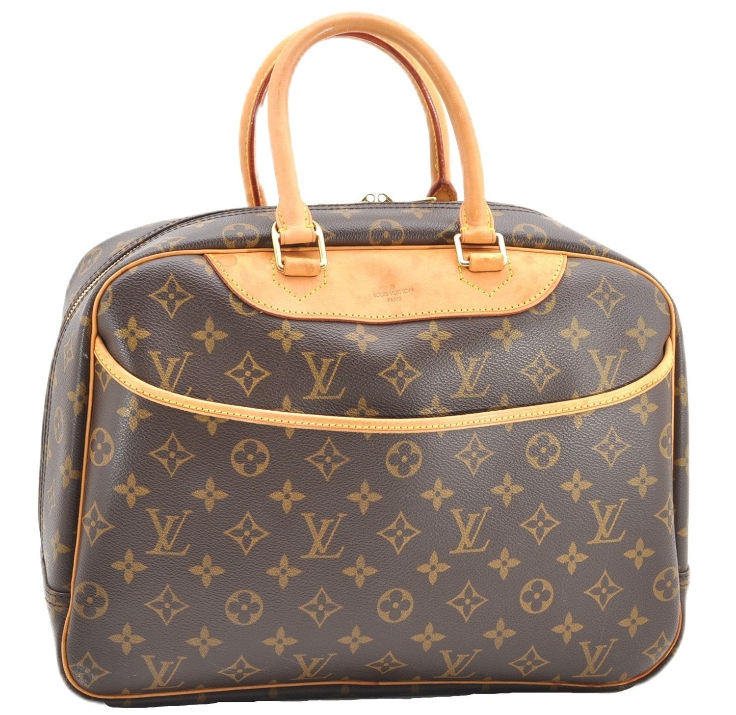 Authentic Louis Vuitton Monogram Deauville Hand Bag M47270 LV 5026F