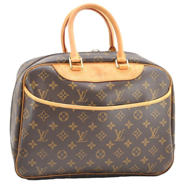 Authentic Louis Vuitton Monogram Deauville Hand Bag M47270 LV 5026F