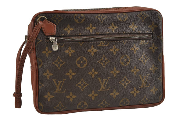 Authentic Louis Vuitton Monogram Pochette Sport Clutch Hand Bag Old Model 5027I