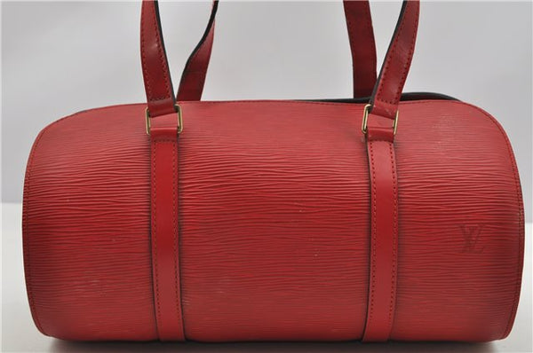 Authentic Louis Vuitton Epi Soufflot Hand Bag Red M52227 LV 5028F
