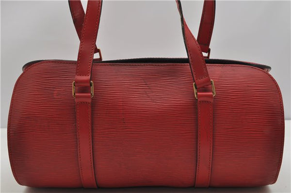 Authentic Louis Vuitton Epi Soufflot Hand Bag Red M52227 LV 5028F