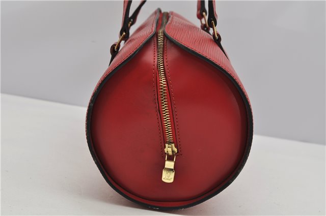 Authentic Louis Vuitton Epi Soufflot Hand Bag Red M52227 LV 5028F