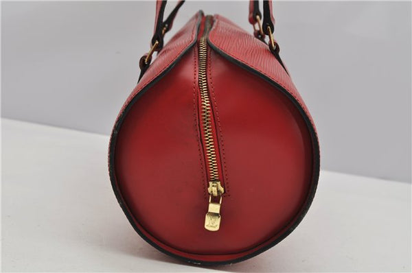 Authentic Louis Vuitton Epi Soufflot Hand Bag Red M52227 LV 5028F