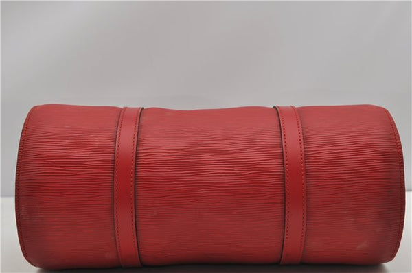 Authentic Louis Vuitton Epi Soufflot Hand Bag Red M52227 LV 5028F