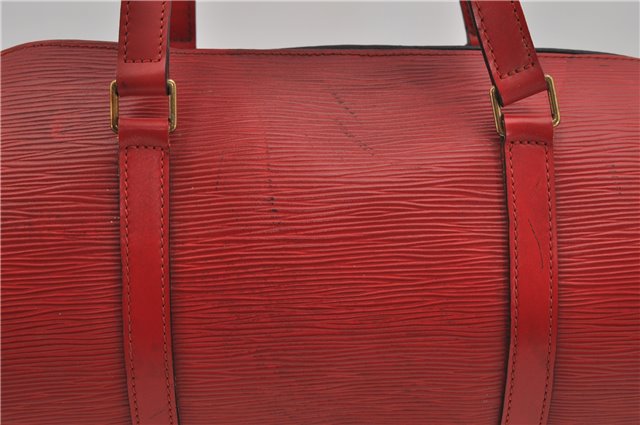 Authentic Louis Vuitton Epi Soufflot Hand Bag Red M52227 LV 5028F