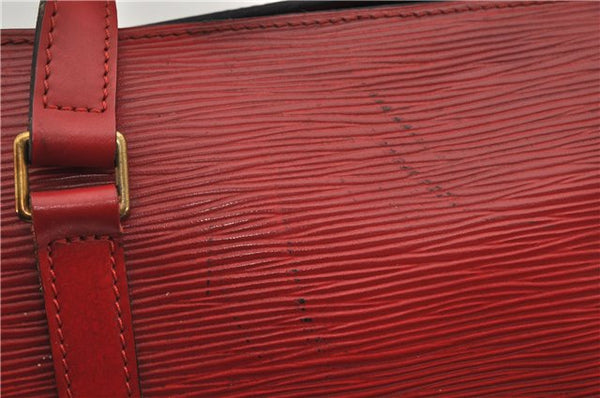 Authentic Louis Vuitton Epi Soufflot Hand Bag Red M52227 LV 5028F