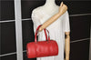 Authentic Louis Vuitton Epi Soufflot Hand Bag Red M52227 LV 5028F