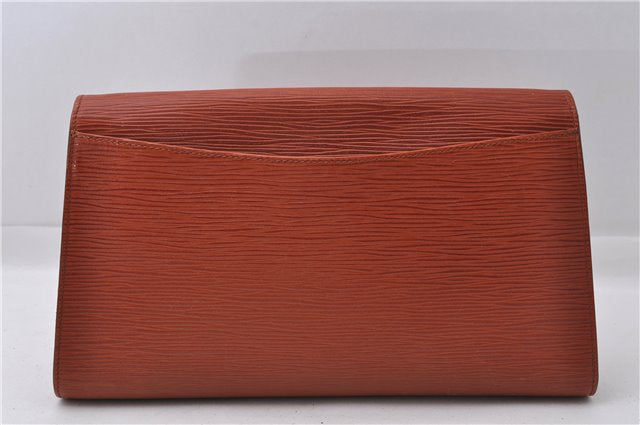 Authentic Louis Vuitton Epi Arts Deco Clutch Bag Brown M52633 LV 5029D