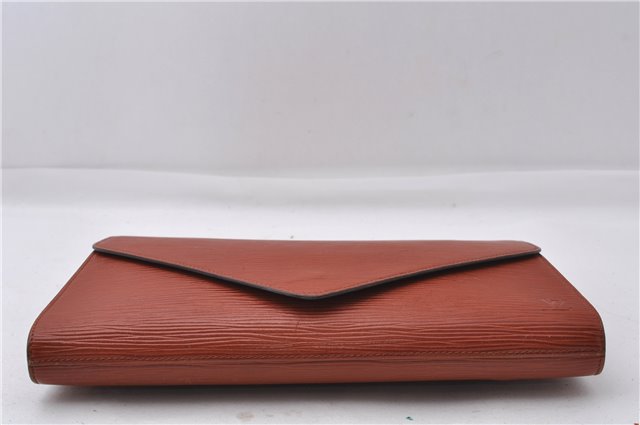 Authentic Louis Vuitton Epi Arts Deco Clutch Bag Brown M52633 LV 5029D