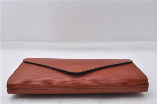 Authentic Louis Vuitton Epi Arts Deco Clutch Bag Brown M52633 LV 5029D