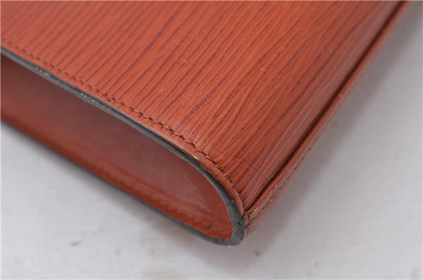 Authentic Louis Vuitton Epi Arts Deco Clutch Bag Brown M52633 LV 5029D