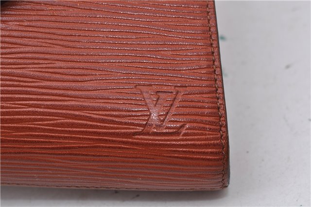 Authentic Louis Vuitton Epi Arts Deco Clutch Bag Brown M52633 LV 5029D