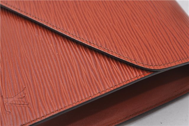 Authentic Louis Vuitton Epi Arts Deco Clutch Bag Brown M52633 LV 5029D