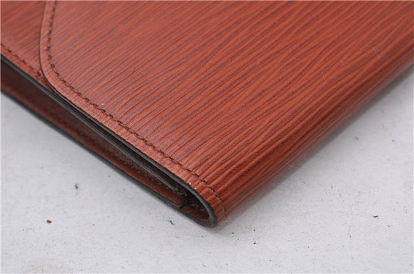 Authentic Louis Vuitton Epi Arts Deco Clutch Bag Brown M52633 LV 5029D