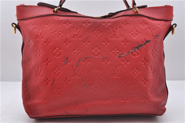 Auth Louis Vuitton Monogram Empreinte Bastille PM 2Way Tote Bag M41169 Red 5030D