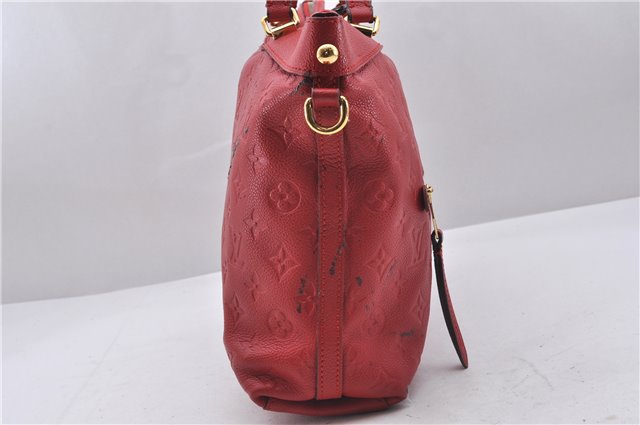 Auth Louis Vuitton Monogram Empreinte Bastille PM 2Way Tote Bag M41169 Red 5030D