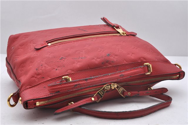 Auth Louis Vuitton Monogram Empreinte Bastille PM 2Way Tote Bag M41169 Red 5030D