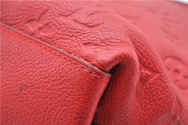 Auth Louis Vuitton Monogram Empreinte Bastille PM 2Way Tote Bag M41169 Red 5030D