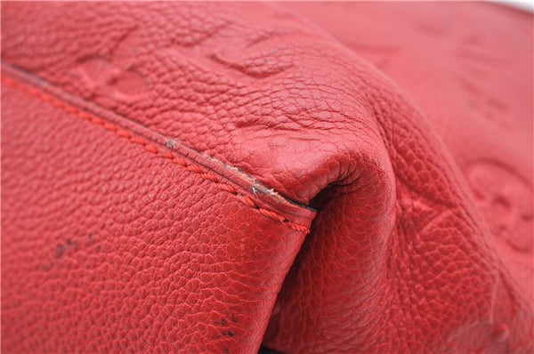 Auth Louis Vuitton Monogram Empreinte Bastille PM 2Way Tote Bag M41169 Red 5030D