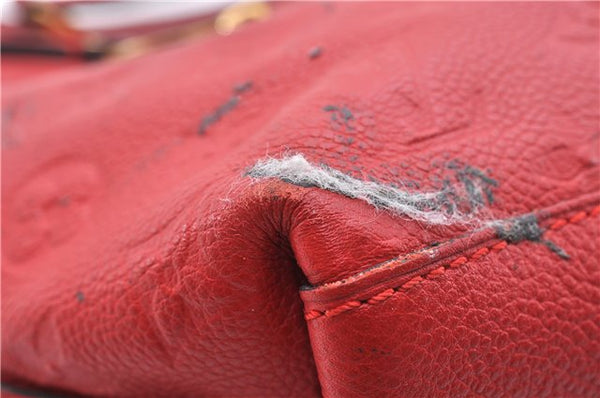 Auth Louis Vuitton Monogram Empreinte Bastille PM 2Way Tote Bag M41169 Red 5030D