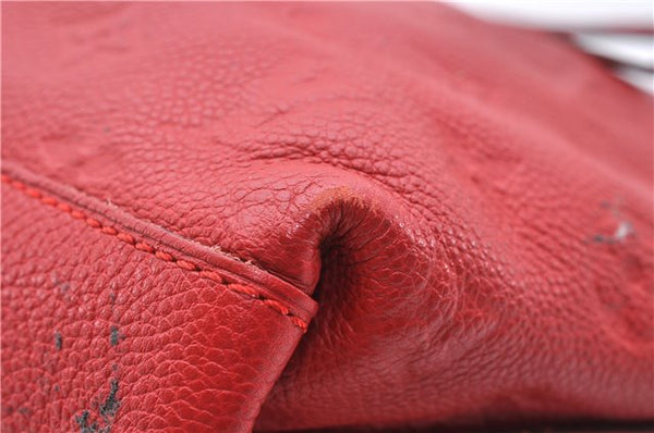 Auth Louis Vuitton Monogram Empreinte Bastille PM 2Way Tote Bag M41169 Red 5030D