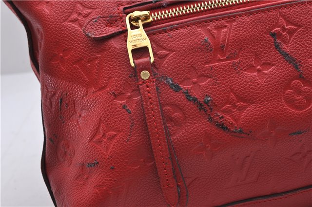 Auth Louis Vuitton Monogram Empreinte Bastille PM 2Way Tote Bag M41169 Red 5030D