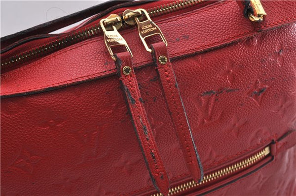 Auth Louis Vuitton Monogram Empreinte Bastille PM 2Way Tote Bag M41169 Red 5030D