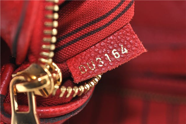 Auth Louis Vuitton Monogram Empreinte Bastille PM 2Way Tote Bag M41169 Red 5030D