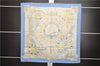 Authentic HERMES Carre 90 Scarf "L'AIR MARIN" Silk Light Blue 5030E