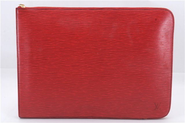 Authentic Louis Vuitton Epi Poche Documents Document Case M54497 Red LV 5032D