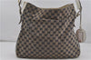 Auth GUCCI Sherry Line Shoulder Tote GG Canvas Leather 247597 Navy Blue 5034D