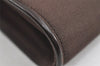 Authentic GUCCI Vintage Chain Shoulder Hand Bag Purse Nylon Leather Brown 5039I