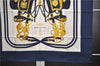 Authentic HERMES Carre 90 Scarf "BRIDES de GALA par" Silk Navy 5040E