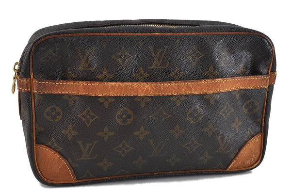 Authentic LOUIS VUITTON Monogram Compiegne 28 Clutch Hand Bag M51845 LV 5041C