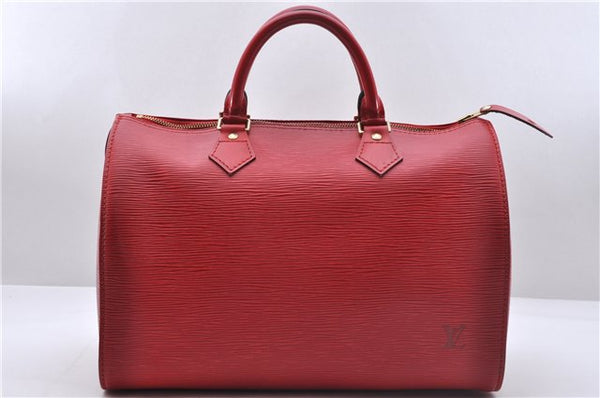 Authentic Louis Vuitton Epi Speedy 30 Hand Boston Bag Red M43007 LV 5042D