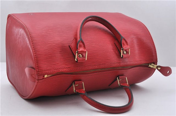 Authentic Louis Vuitton Epi Speedy 30 Hand Boston Bag Red M43007 LV 5042D