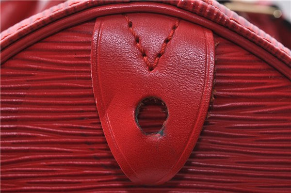 Authentic Louis Vuitton Epi Speedy 30 Hand Boston Bag Red M43007 LV 5042D