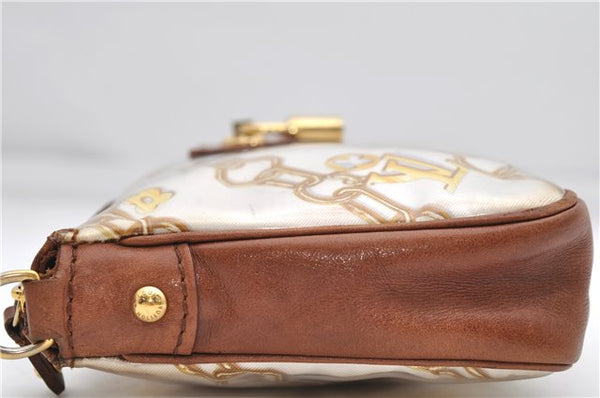 Authentic Louis Vuitton Monogram Charm Pochette Accessoires Pouch White 5043D
