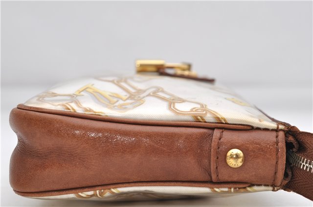 Authentic Louis Vuitton Monogram Charm Pochette Accessoires Pouch White 5043D