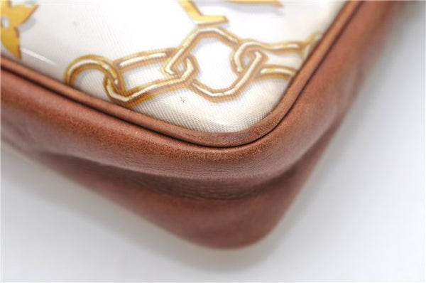 Authentic Louis Vuitton Monogram Charm Pochette Accessoires Pouch White 5043D
