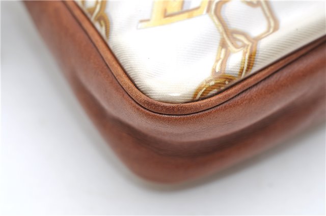 Authentic Louis Vuitton Monogram Charm Pochette Accessoires Pouch White 5043D