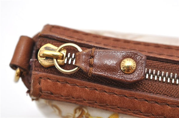 Authentic Louis Vuitton Monogram Charm Pochette Accessoires Pouch White 5043D